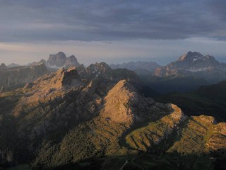Route of Alta Via 1 from Rifugio Lagazuoi Dolomites Italy © Ann Foulkes trekMountains